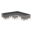 vidaXL 12 Piece Patio Lounge Set with Cushions Poly Rattan Gray