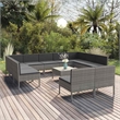 vidaXL 12 Piece Patio Lounge Set with Cushions Poly Rattan Gray