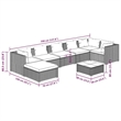 vidaXL 8 Piece Patio Lounge Set with Cushions Poly Rattan Black