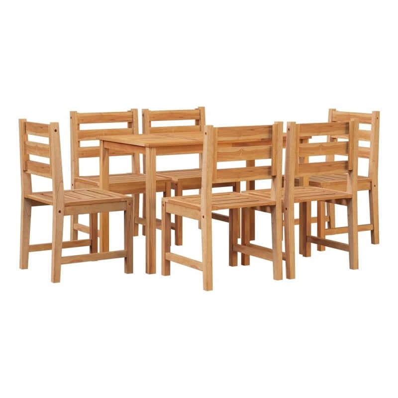 vidaXL 7 Piece Patio Dining Set Solid Wood Teak