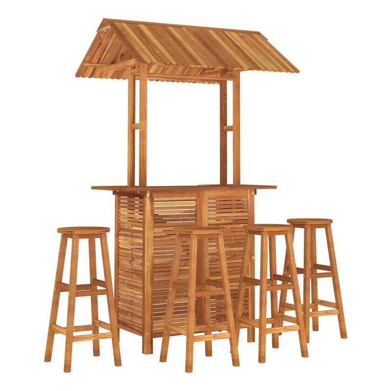 vidaXL 5 Piece Patio Bar Set Solid Wood Acacia