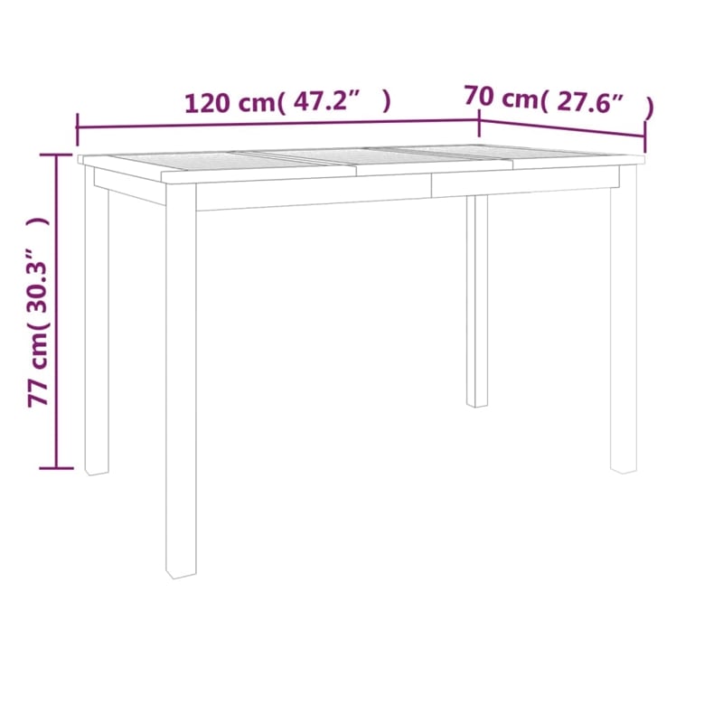 vidaXL 5 Piece Patio Dining Set Solid Wood Teak