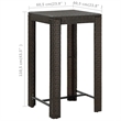 vidaXL 5 Piece Patio Bar Set with Cushions Poly Rattan Brown