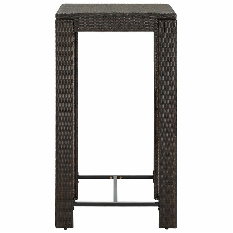 vidaXL 5 Piece Patio Bar Set with Cushions Poly Rattan Brown