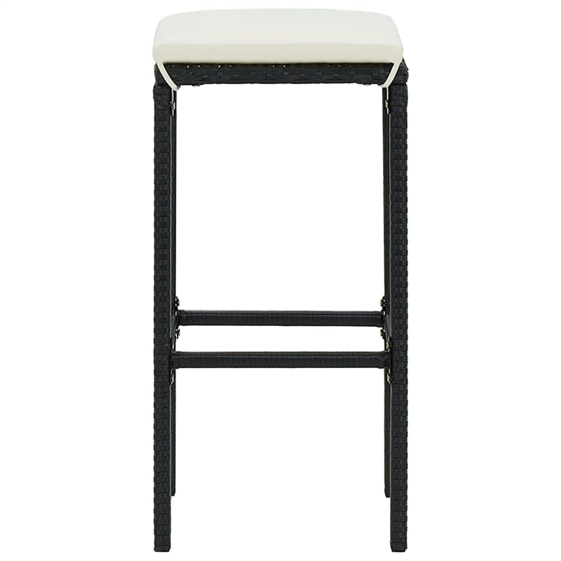 vidaXL 4 Piece Patio Bar Set with Cushions Black