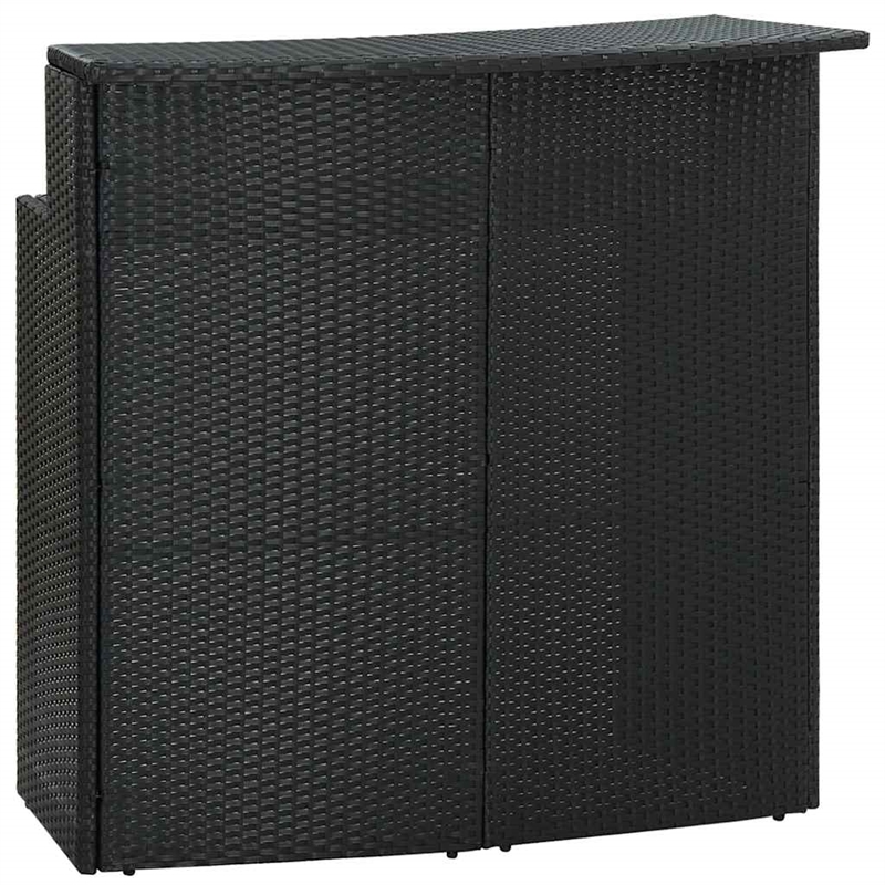 vidaXL 4 Piece Patio Bar Set with Cushions Black