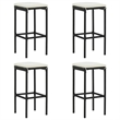 vidaXL 5 Piece Patio Bar Set with Cushions Poly Rattan Black