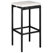 vidaXL 5 Piece Patio Bar Set with Cushions Poly Rattan Black
