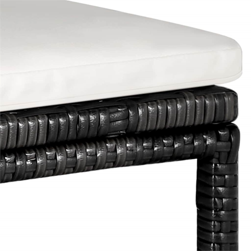 vidaXL 5 Piece Patio Bar Set with Cushions Poly Rattan Black