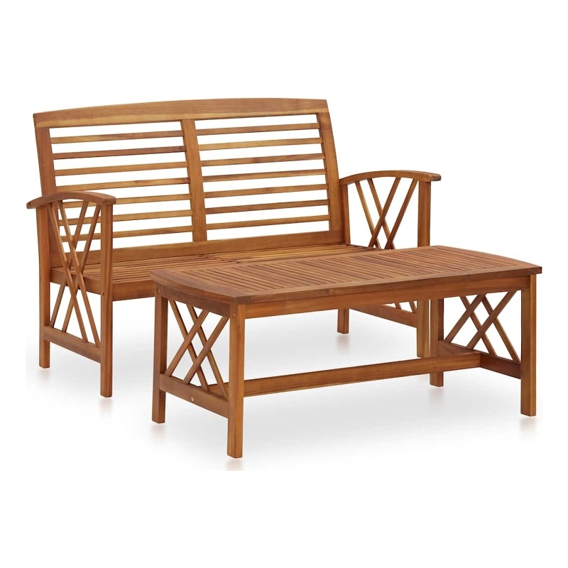 vidaXL 2 Piece Patio Lounge Set Solid Acacia Wood