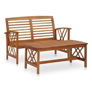 vidaXL 2 Piece Patio Lounge Set Solid Acacia Wood