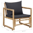 vidaXL 4 Piece Patio Lounge Set with Cushions Bamboo