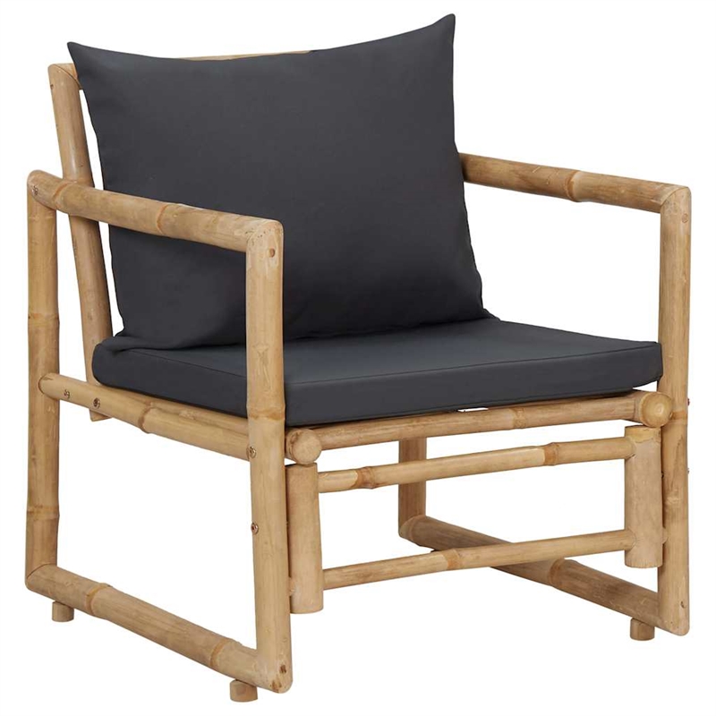 vidaXL 4 Piece Patio Lounge Set with Cushions Bamboo