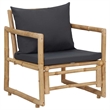 vidaXL 4 Piece Patio Lounge Set with Cushions Bamboo