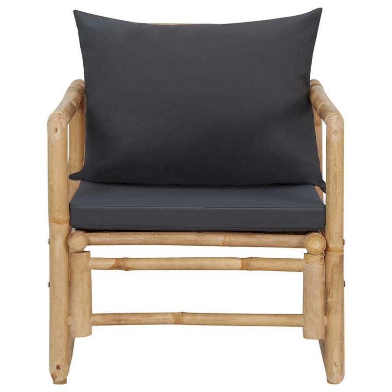 vidaXL 4 Piece Patio Lounge Set with Cushions Bamboo