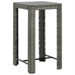 vidaXL 3 Piece Patio Bar Set Gray Poly Rattan&Solid Wood Acacia