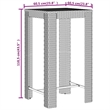 vidaXL 3 Piece Patio Bar Set Gray Poly Rattan&Solid Wood Acacia