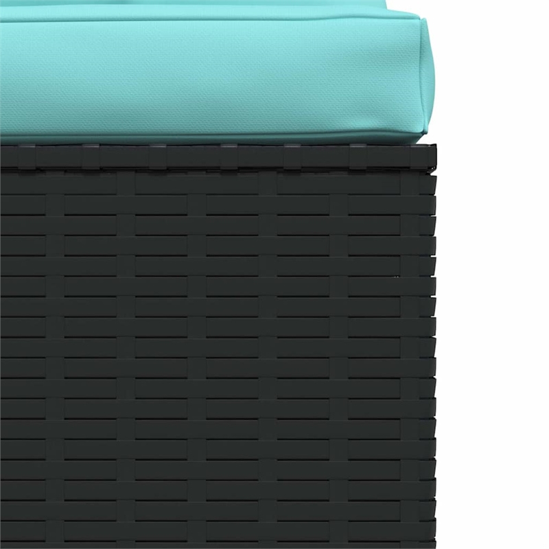 vidaXL Patio Furniture Set 4 Piece with Cushions Black Poly Rattan