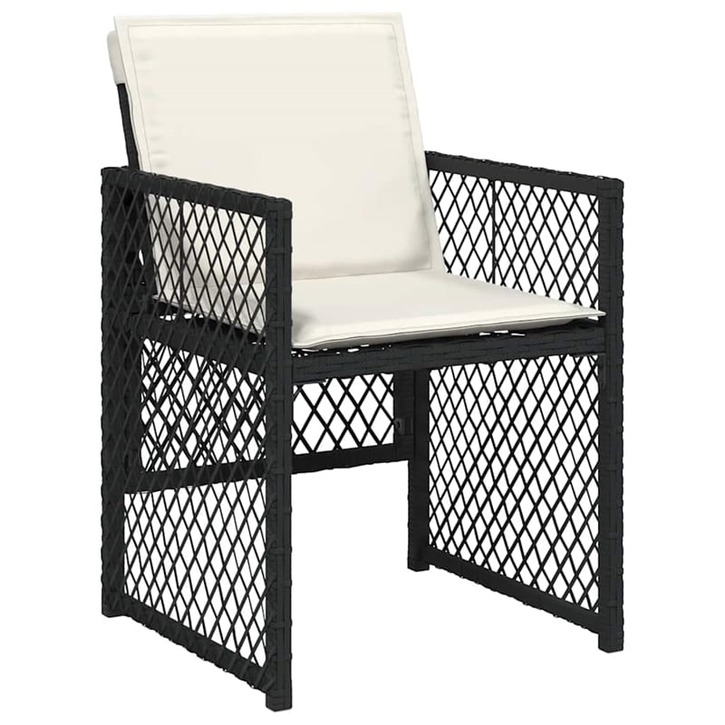 vidaXL Garden Dining Set Black and Cream
