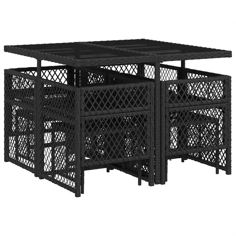 vidaXL Garden Dining Set Black and Cream