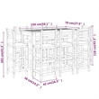 vidaXL 9 Piece Patio Bar Set Solid Wood Acacia