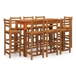 vidaXL 9 Piece Patio Bar Set Solid Wood Acacia
