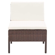 vidaXL 5 Piece Patio Sofa Set with Cushions Poly Rattan Brown