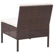 vidaXL 5 Piece Patio Sofa Set with Cushions Poly Rattan Brown
