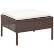 vidaXL 5 Piece Patio Sofa Set with Cushions Poly Rattan Brown