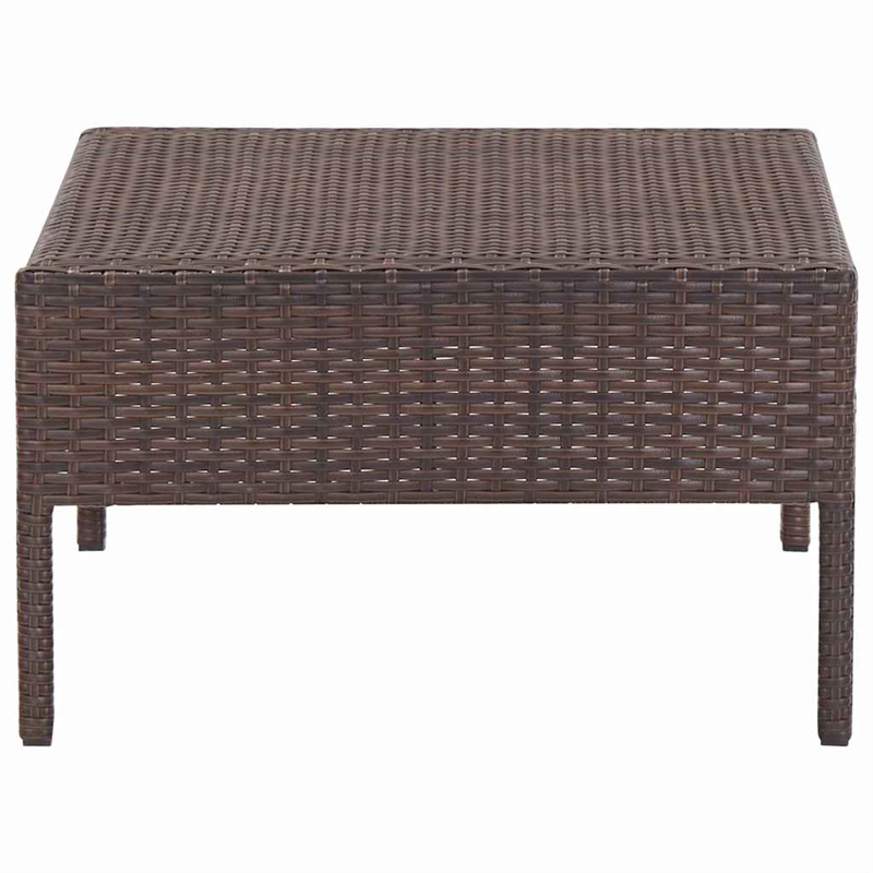 vidaXL 5 Piece Patio Sofa Set with Cushions Poly Rattan Brown