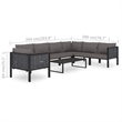 vidaXL 8 Piece Patio Lounge Set with Cushions Poly Rattan Anthracite