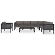 vidaXL 8 Piece Patio Lounge Set with Cushions Poly Rattan Anthracite