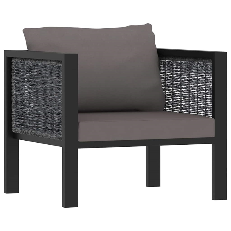 vidaXL 8 Piece Patio Lounge Set with Cushions Poly Rattan Anthracite