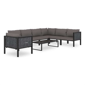 vidaXL 8 Piece Patio Lounge Set with Cushions Poly Rattan Anthracite
