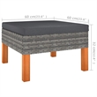 vidaXL 6 Piece Patio Lounge Set with Cushions Poly Rattan Gray