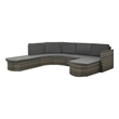 vidaXL 4 Piece Patio Lounge Set with Cushions Poly Rattan Gray