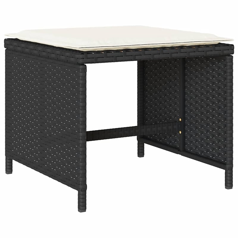 vidaXL Garden Dining Set Black Rattan 28.7