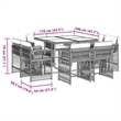 vidaXL Garden Dining Set Black and Cream White PE Rattan Large Foldable