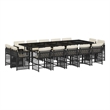 vidaXL Garden Dining Set Black PE rattan Large Foldable