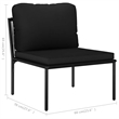 vidaXL 6 Piece Patio Lounge Set with Cushions Black PVC