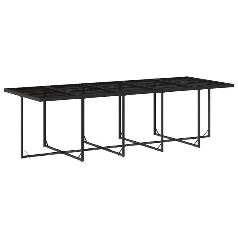 vidaXL Garden Dining Set Black Poly Rattan Large Foldable