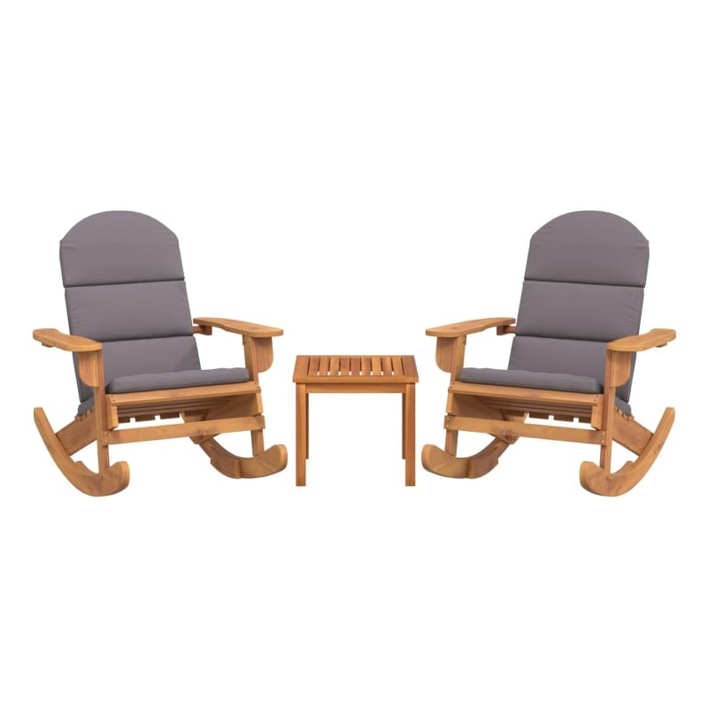 vidaXL 3 Piece Adirondack Patio Lounge Set Solid Wood Acacia