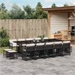 vidaXL Garden Dining Set Black PE rattan Large Expandable