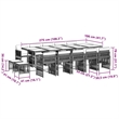 vidaXL Garden Dining Set Black PE rattan Large Expandable