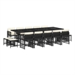 vidaXL Garden Dining Set Black PE rattan Large Foldable