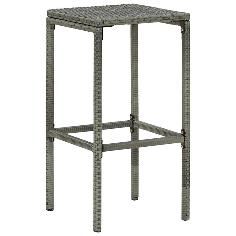 vidaXL 5 Piece Patio Bar Set with Cushions Poly Rattan Gray