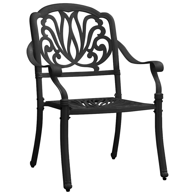 vidaXL 3 Piece Bistro Set Cast Aluminum Black