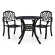 vidaXL 3 Piece Bistro Set Cast Aluminum Black