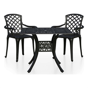 vidaXL 3 Piece Bistro Set Cast Aluminum Black