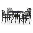 vidaXL 5 Piece Bistro Set Cast Aluminum Black